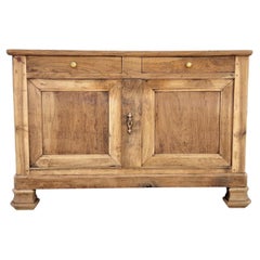 French 19th Century Louis Philippe Bleached Solid Walnut Two Door Buffet
