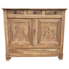 French 19th Century Louis Philippe Bleached Solid Walnut Two Door Buffet