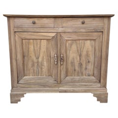 French 19th Century Louis Philippe Bleached Solid Walnut Two Door Buffet