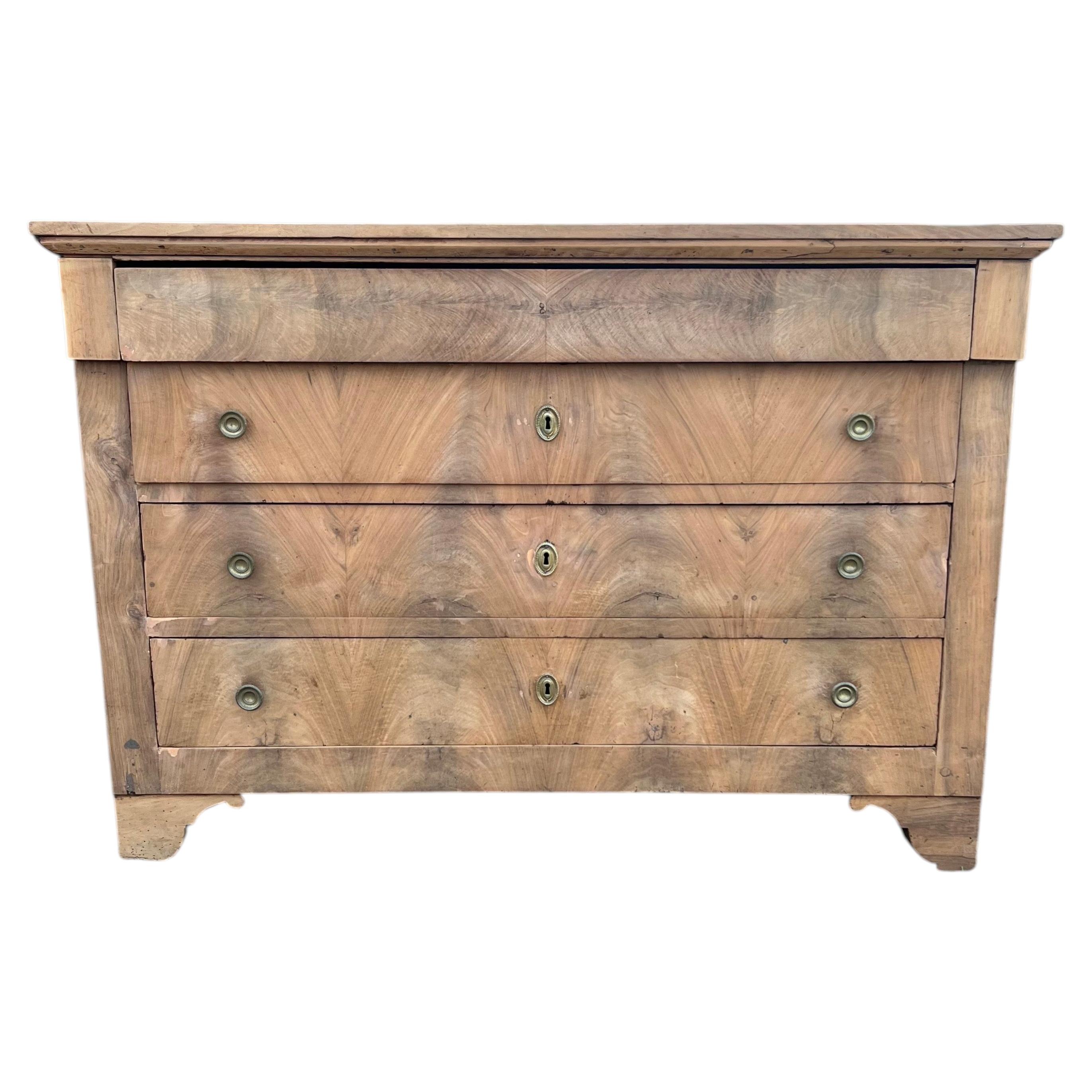 French 19th Century Louis Philippe Bleached Walnut Chest of Drawers