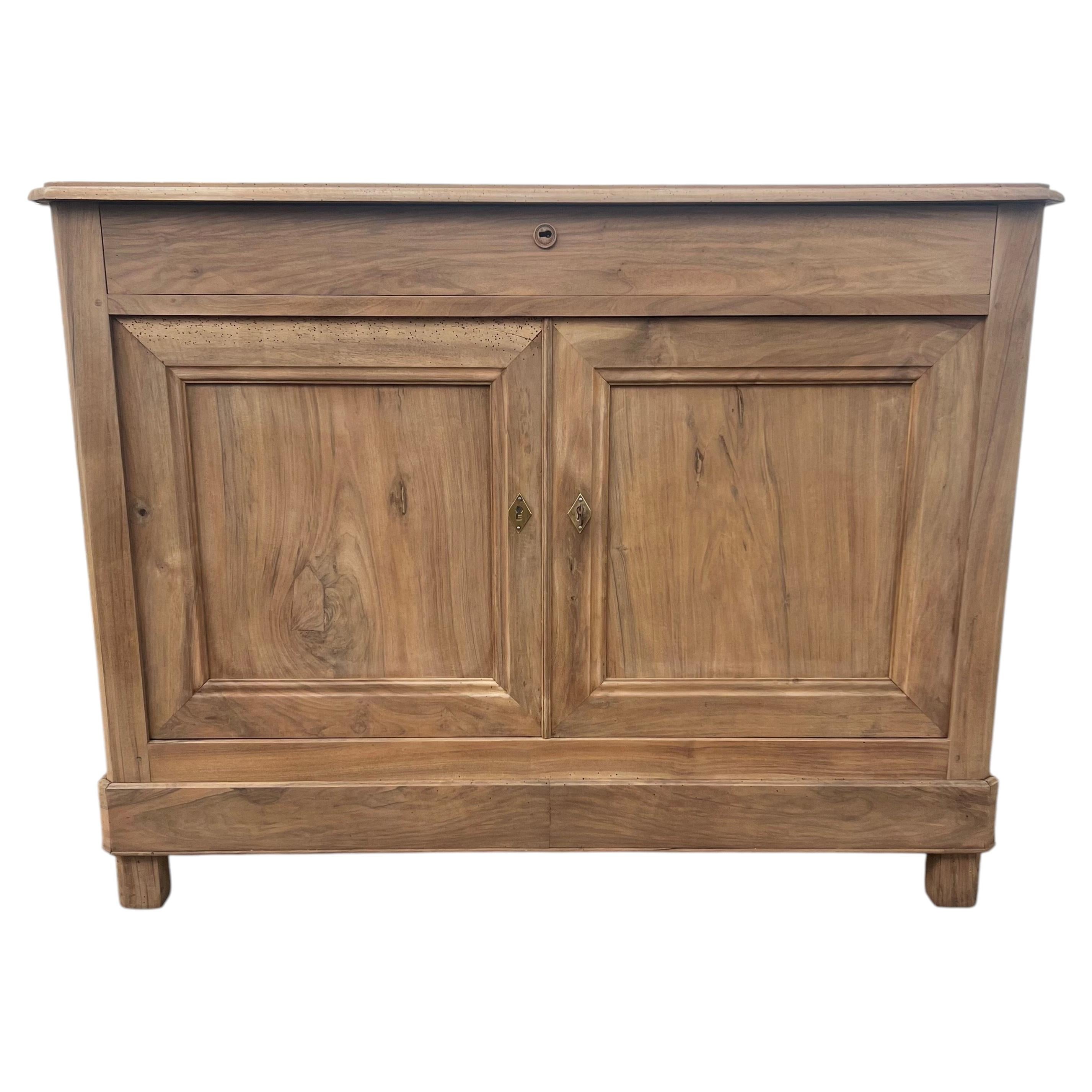 French 19th Century Louis Philippe Bleached Walnut Two Door Buffet For Sale