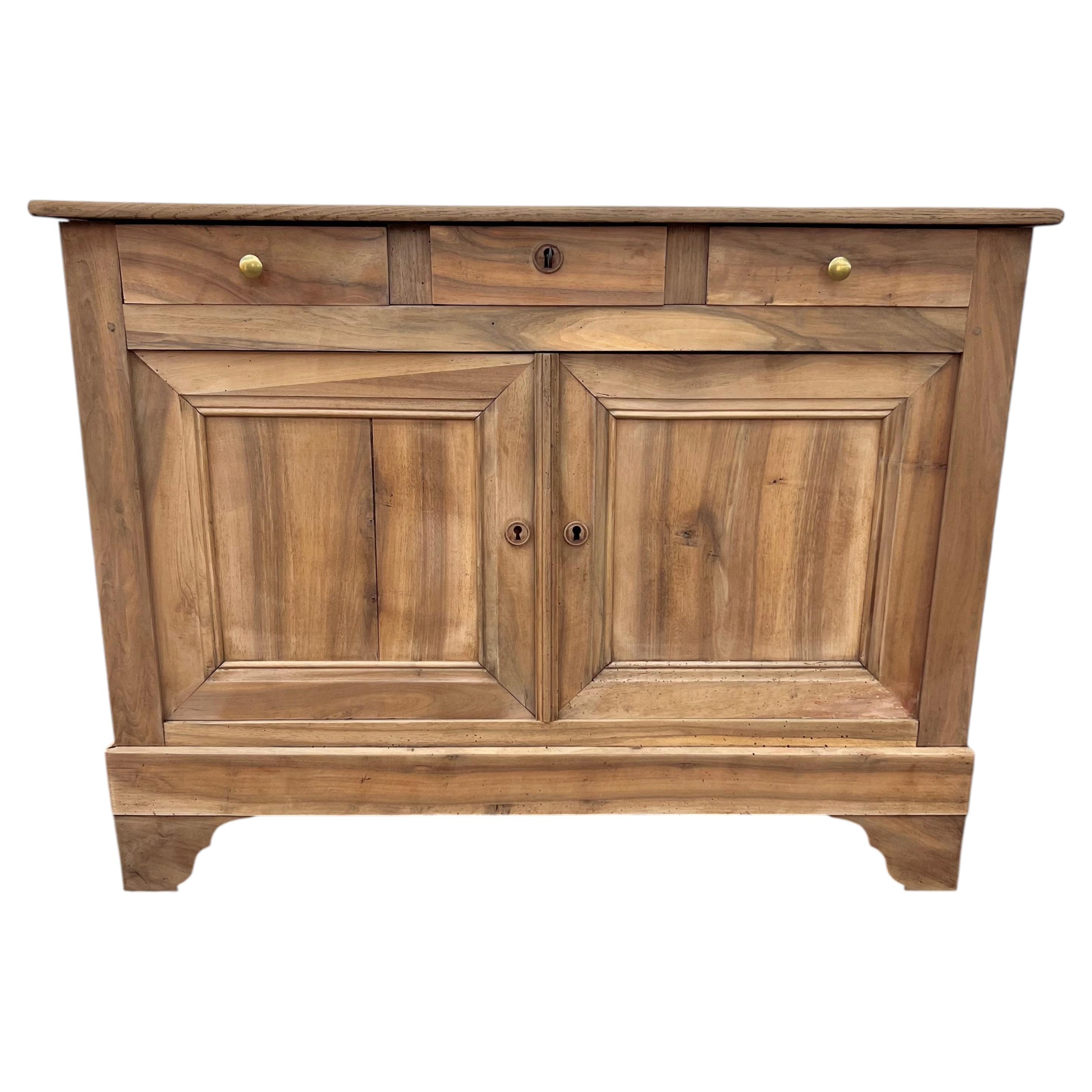 French 19th Century Louis Philippe Bleached Walnut Two Door Buffet For Sale