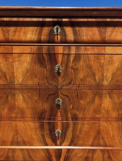 French 19th Century Louis Philippe Burl Walnut Chest / Commode