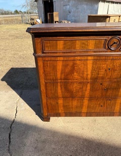 French 19th Century Louis Philippe Burl Walnut Chest of Drawers / Commode