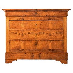 Commode francese del XIX secolo in radica di noce Louis Philippe