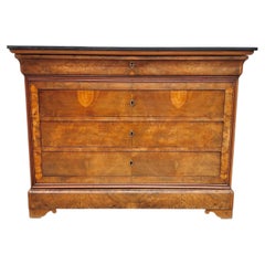 French 19th Century Louis Philippe Burl Walnut Commode