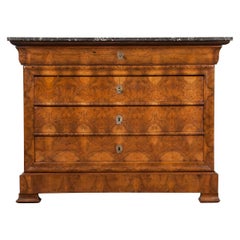 French 19th Century Louis Philippe Burled Elmwood Commode