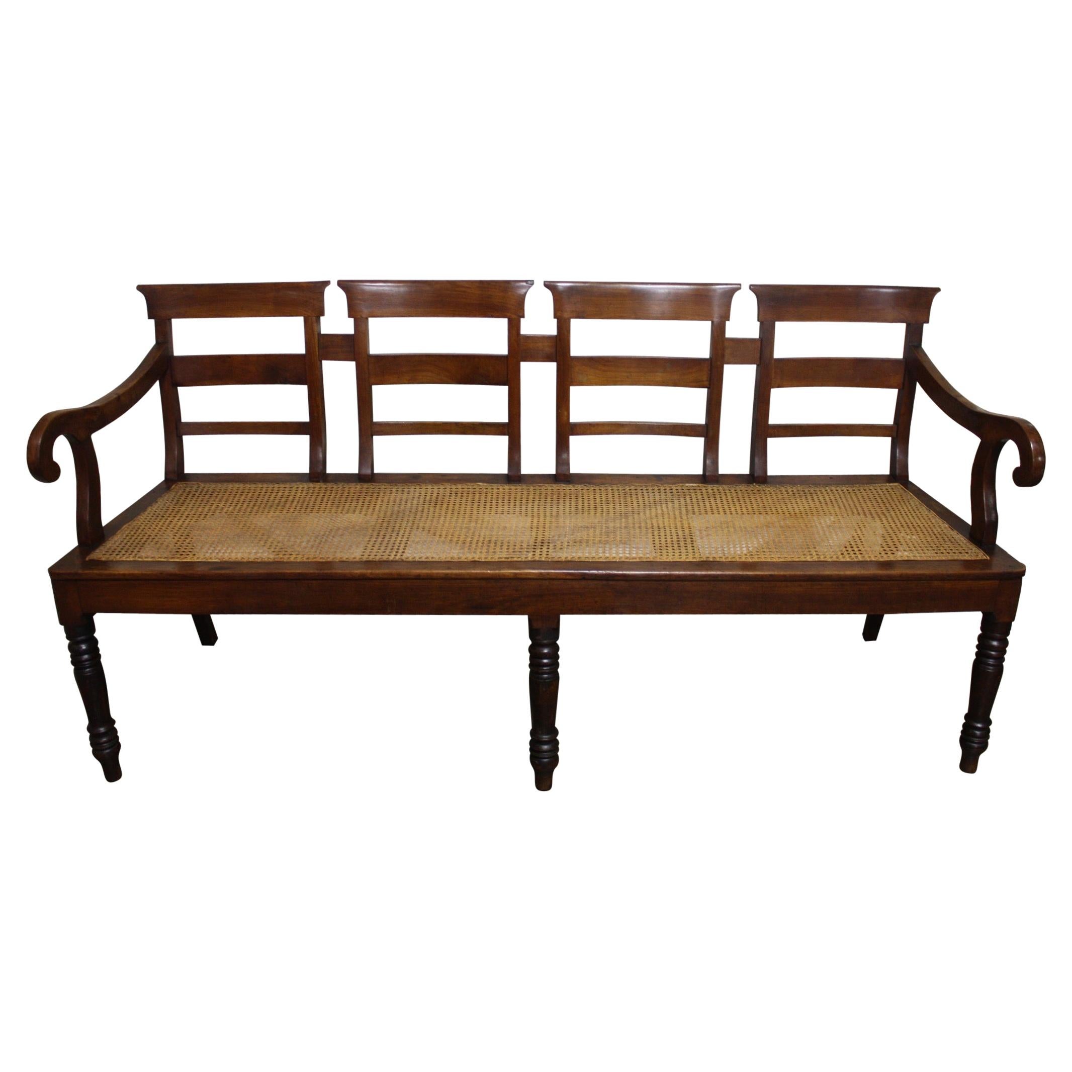 French 19th Century Louis-Philippe Cane Settee