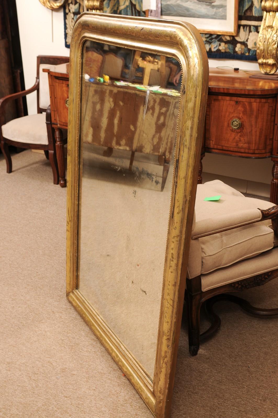 Specchio in legno dorato francese Louis Philippe del XIX secolo in vendita 6