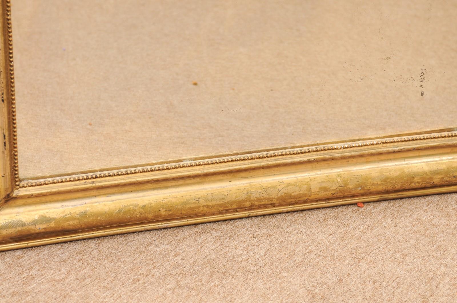 Specchio in legno dorato francese Louis Philippe del XIX secolo in vendita 8