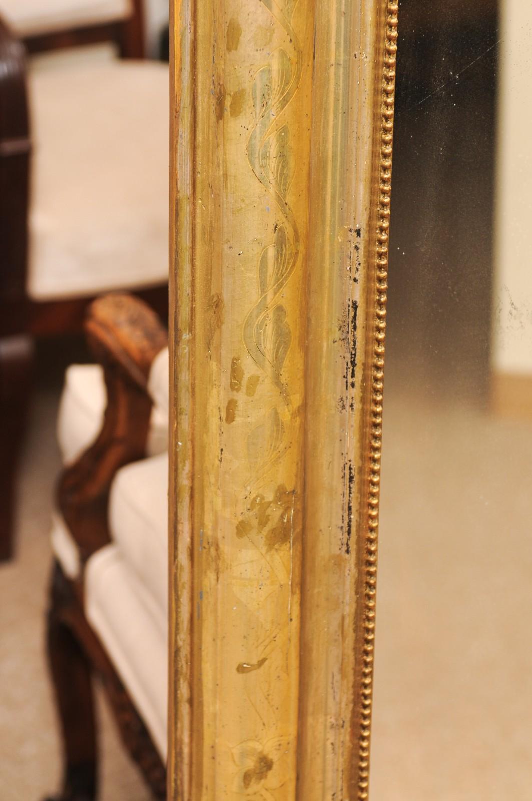 Specchio in legno dorato francese Louis Philippe del XIX secolo in vendita 9