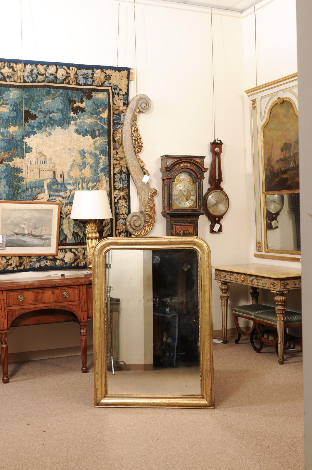 Specchio in legno dorato francese Louis Philippe del XIX secolo in vendita 10