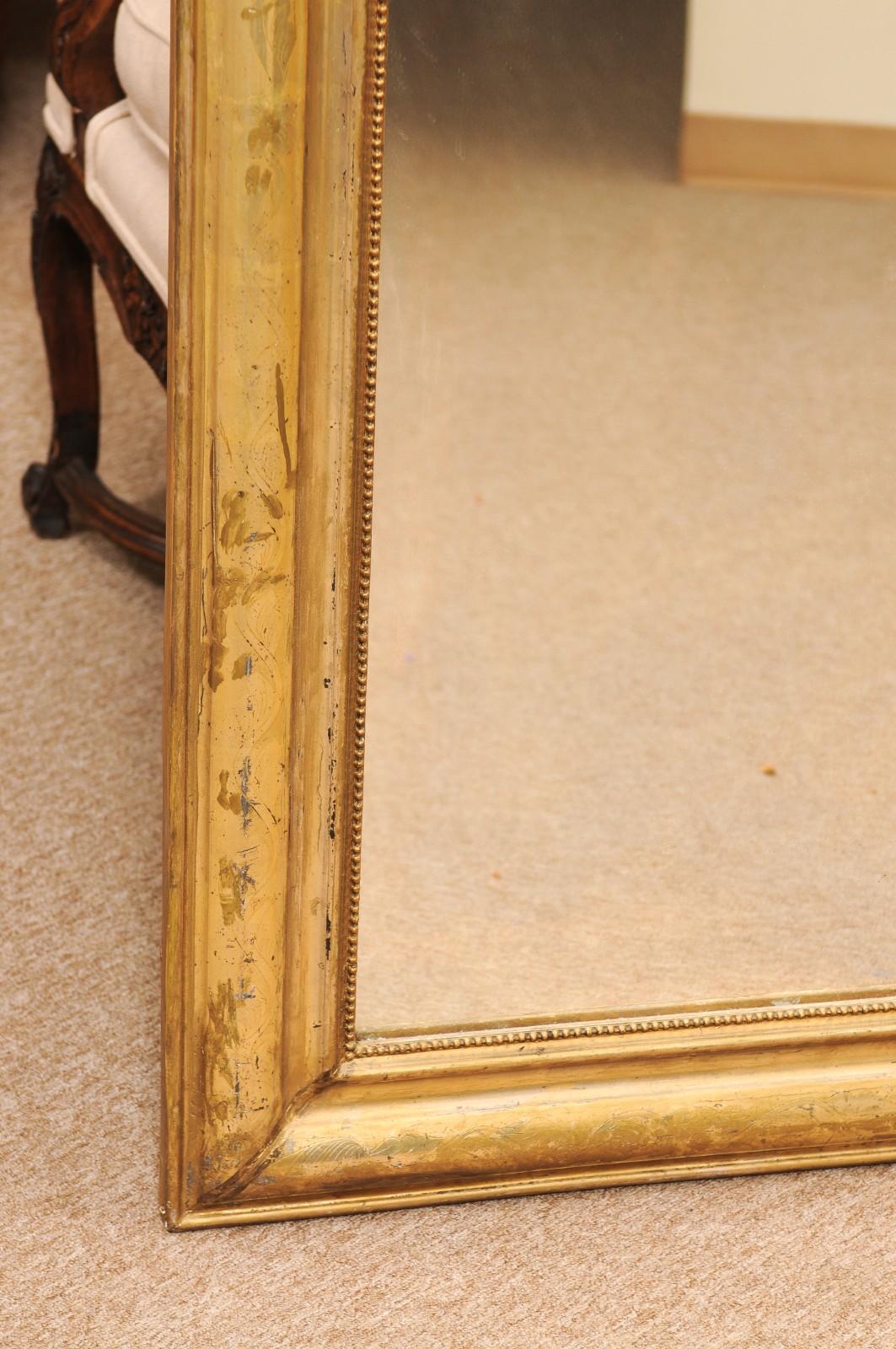 Specchio in legno dorato francese Louis Philippe del XIX secolo in vendita 2