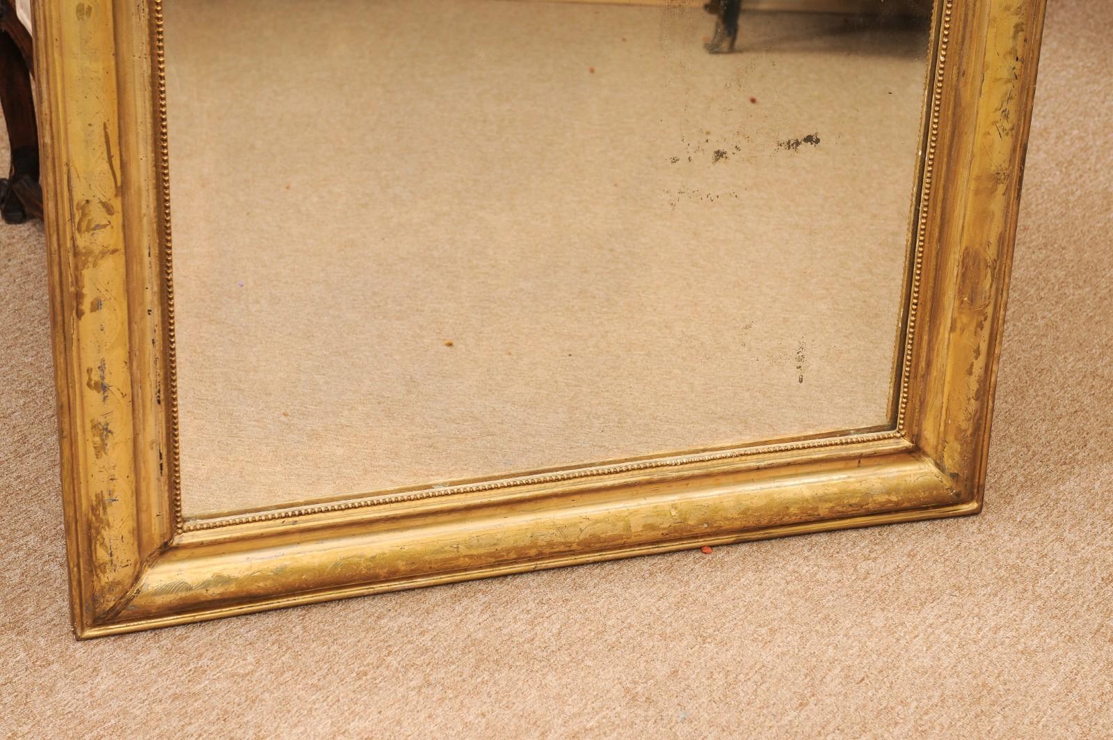 Specchio in legno dorato francese Louis Philippe del XIX secolo in vendita 3