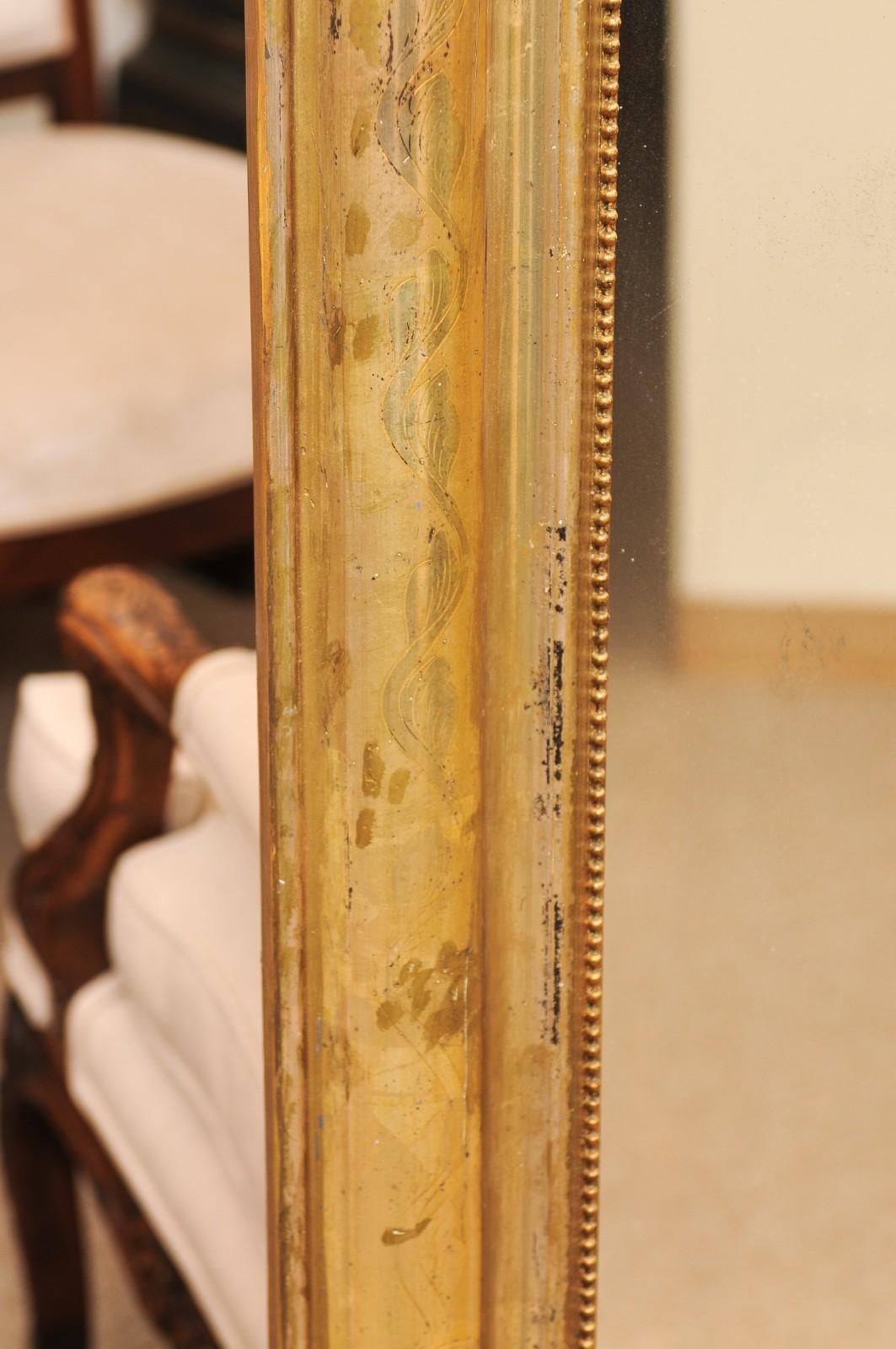 Specchio in legno dorato francese Louis Philippe del XIX secolo in vendita 4