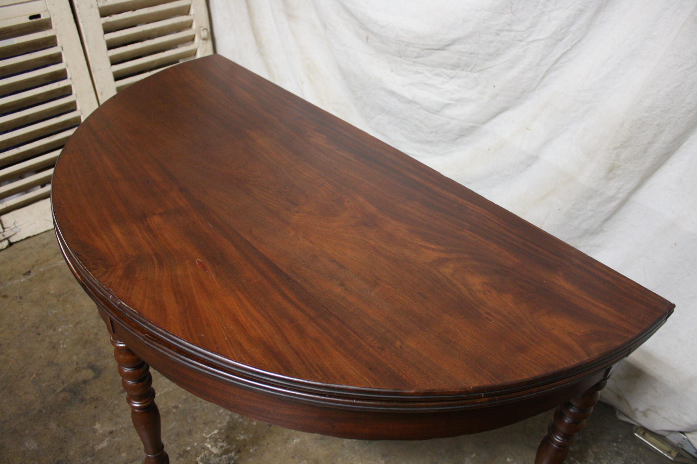 Louis Philippe French 19th Century Louis-Philippe Demi-Lune Table For Sale