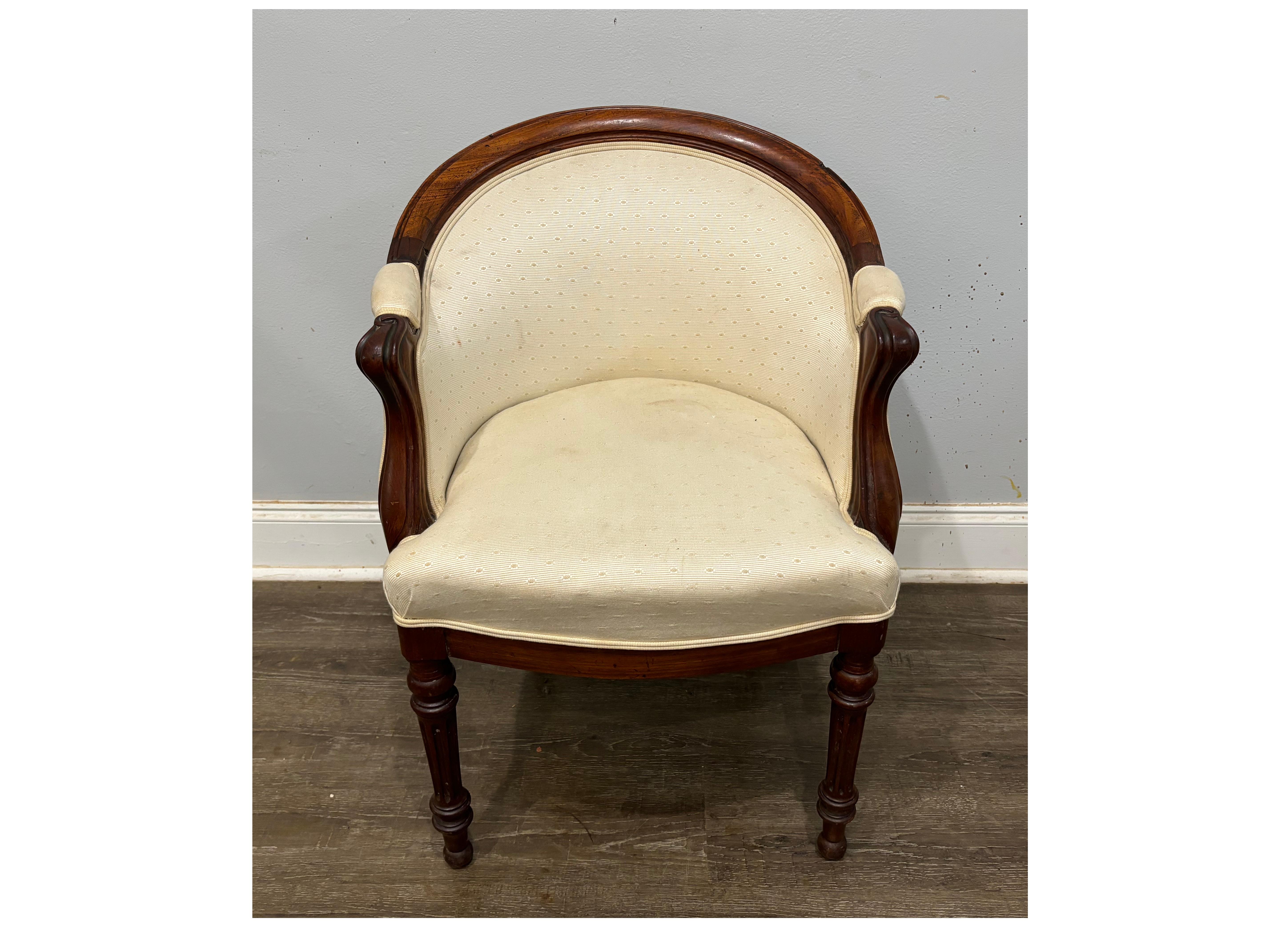 This Desk Chair is made of mahogany, French Louis-Philippe Period.