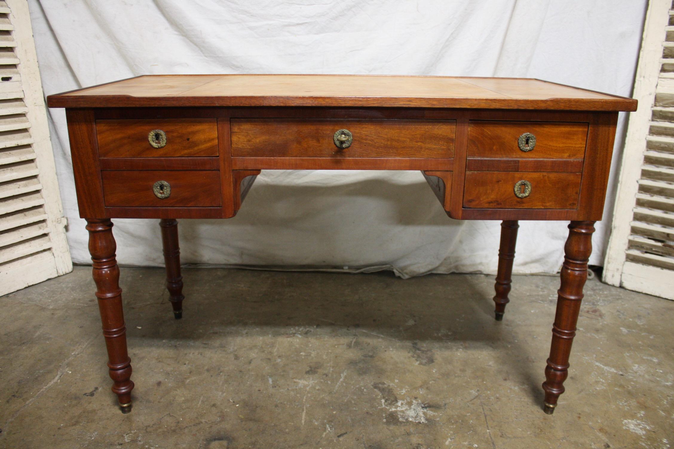 Leather French 19th Century Louis-Philippe Desk