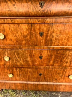 French 19th Century Louis Philippe Flame Mahogany Chest of Drawers