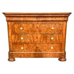 French 19th Century Louis Philippe Flame Mahogany Chest of Drawers