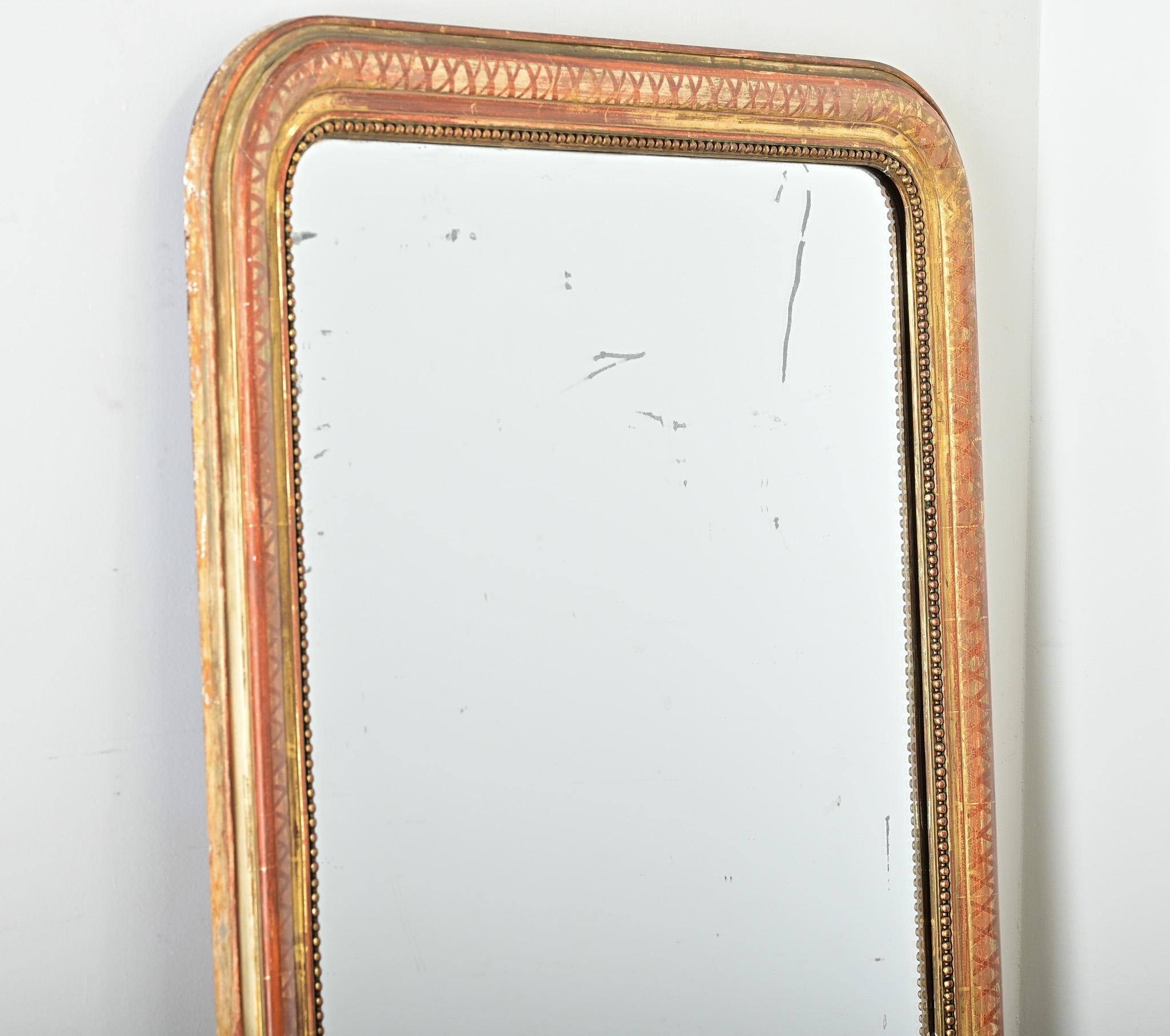 Miroir de cheminée Louis Philippe doré du 19ème siècle en vente 2
