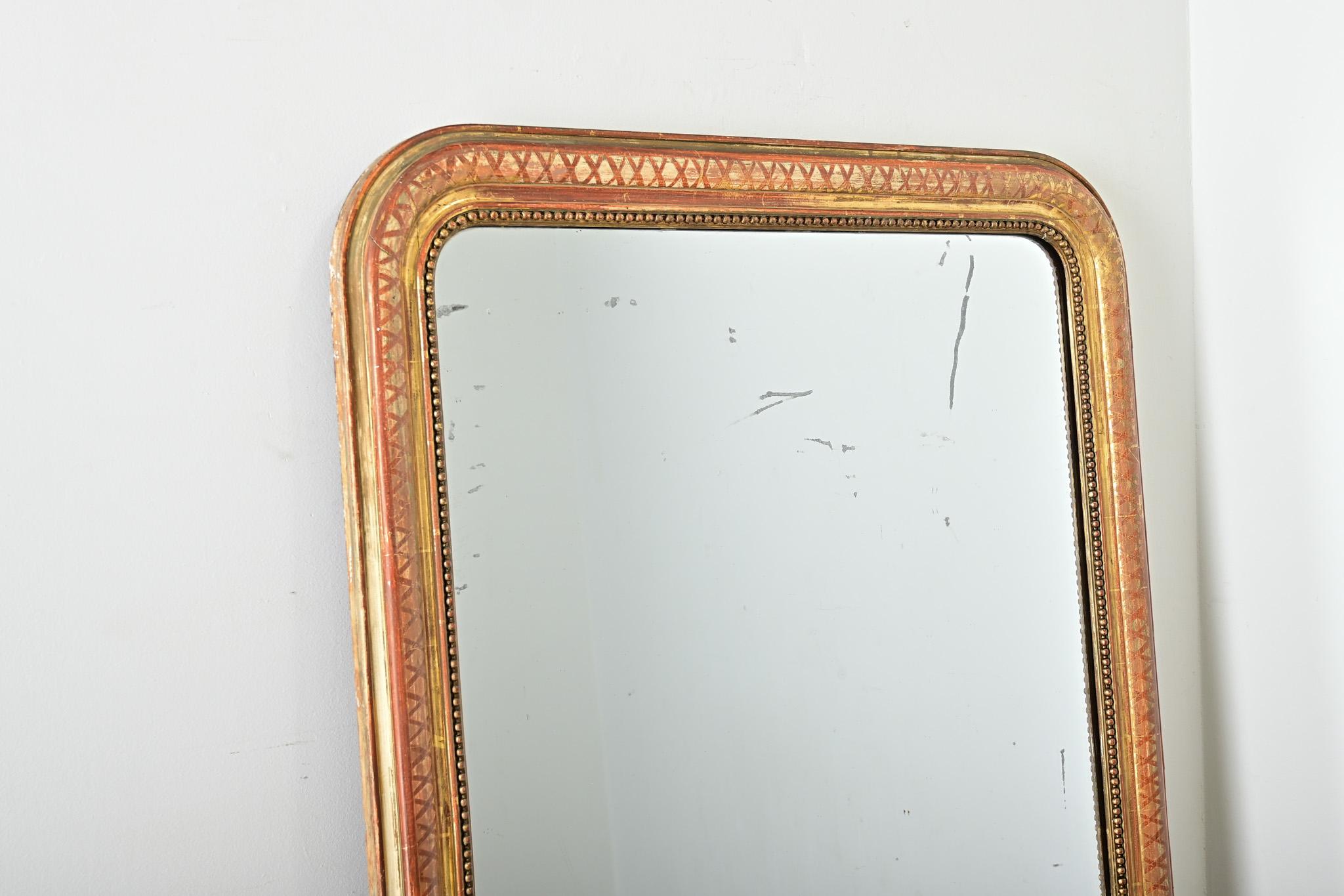 Miroir de cheminée Louis Philippe doré du 19ème siècle en vente 1