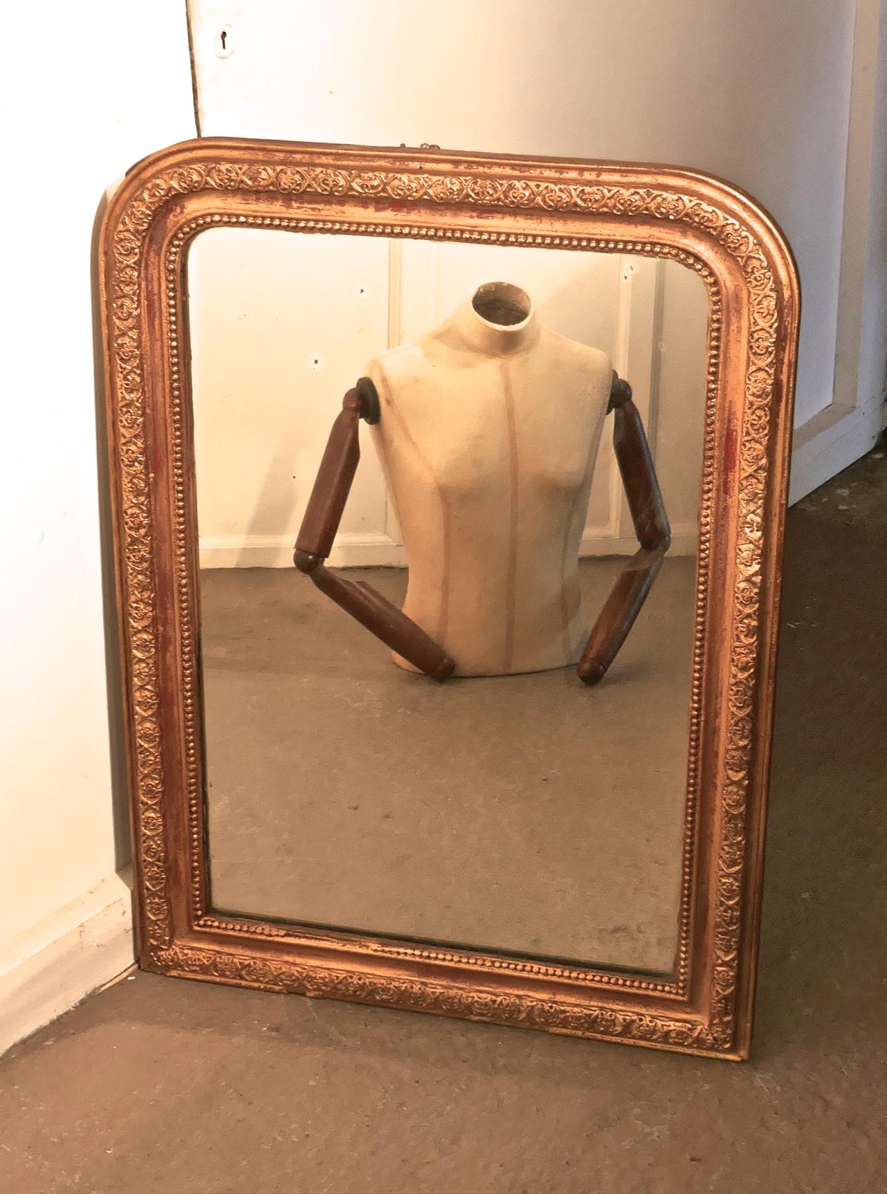 French 19th Century Louis Philippe Gilt Wall Mirror In Good Condition In Chillerton, Isle of Wight