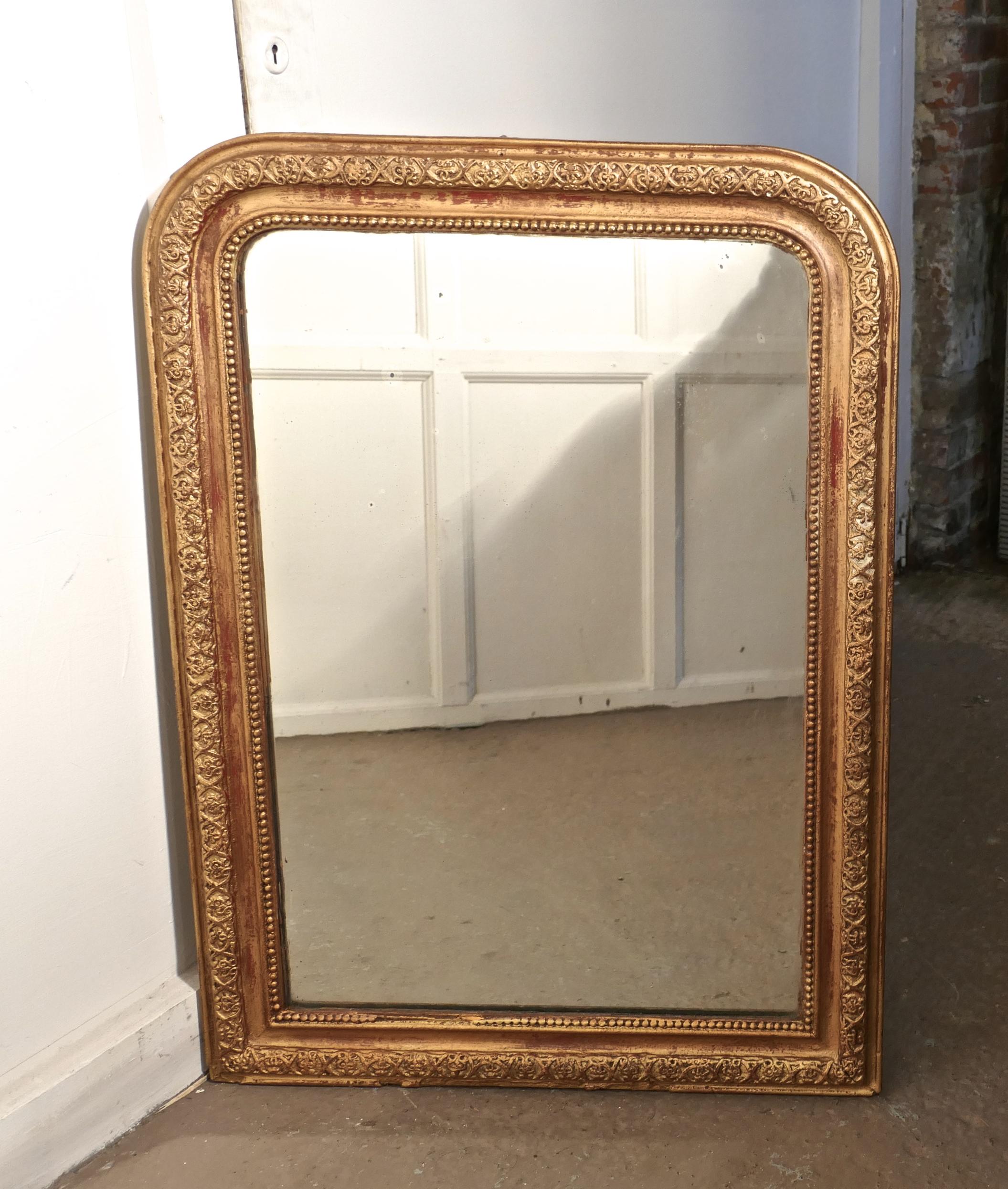 French 19th Century Louis Philippe Gilt Wall Mirror 2