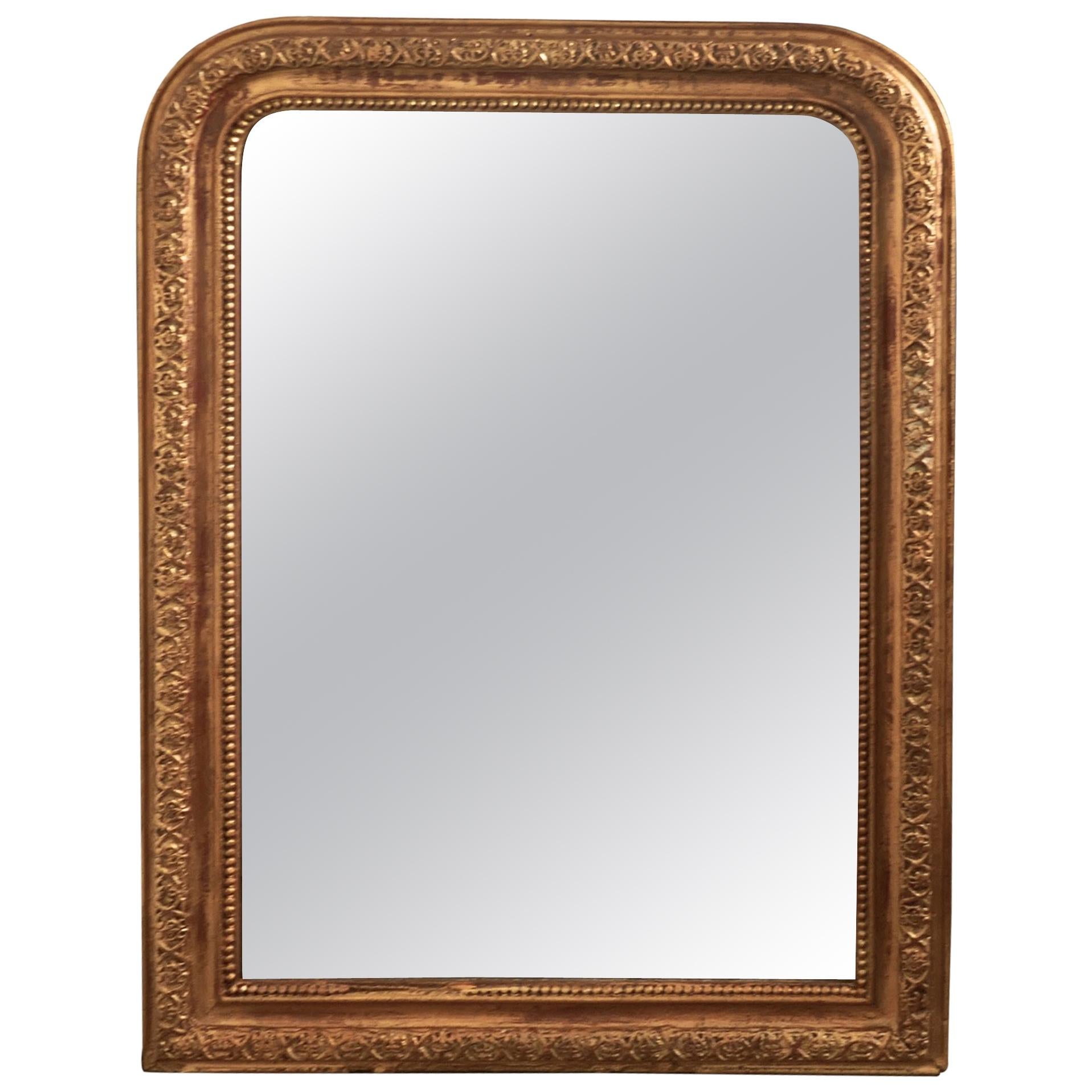 French 19th Century Louis Philippe Gilt Wall Mirror