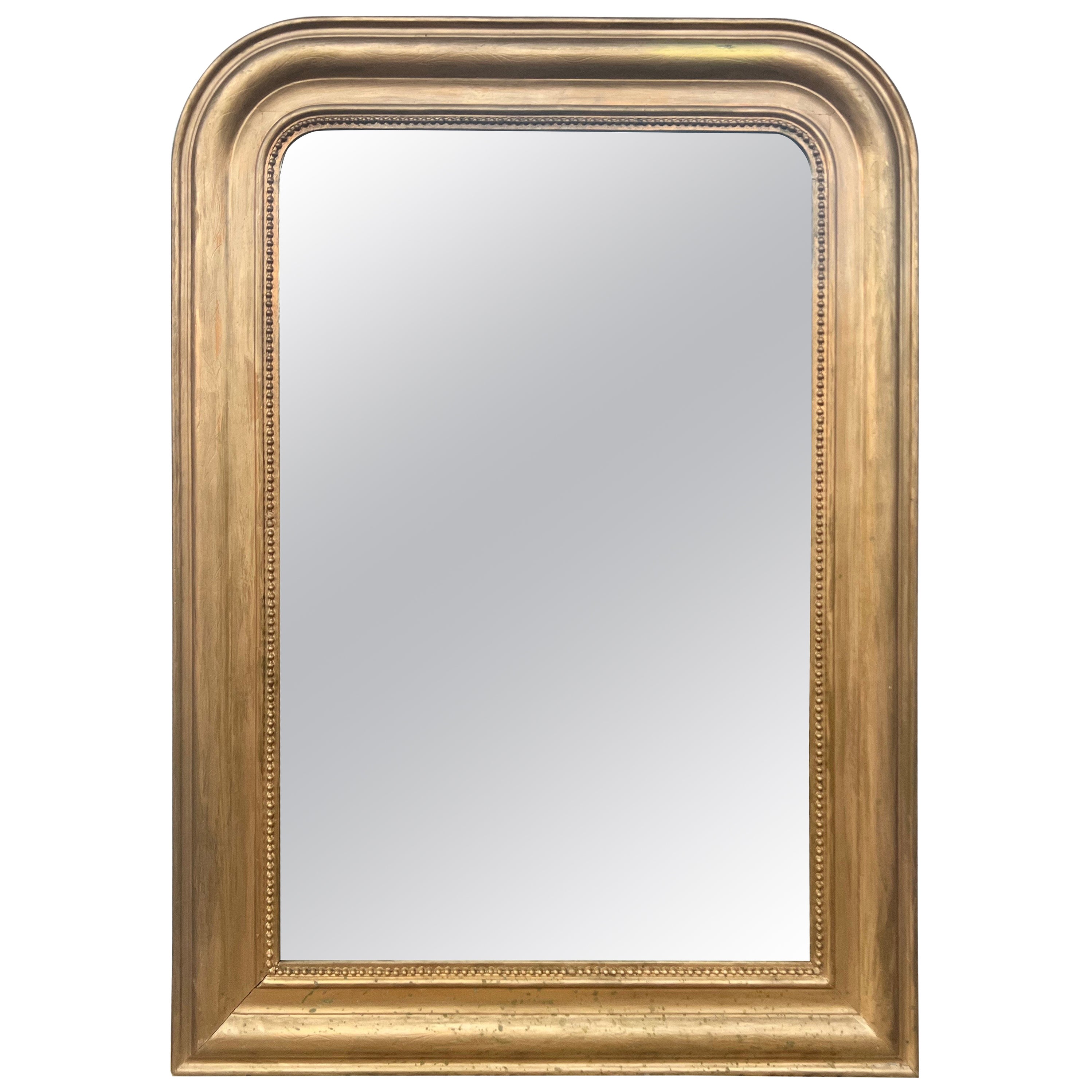 French 19th Century Louis Philippe Gilt Wood Wall Mirror For Sale