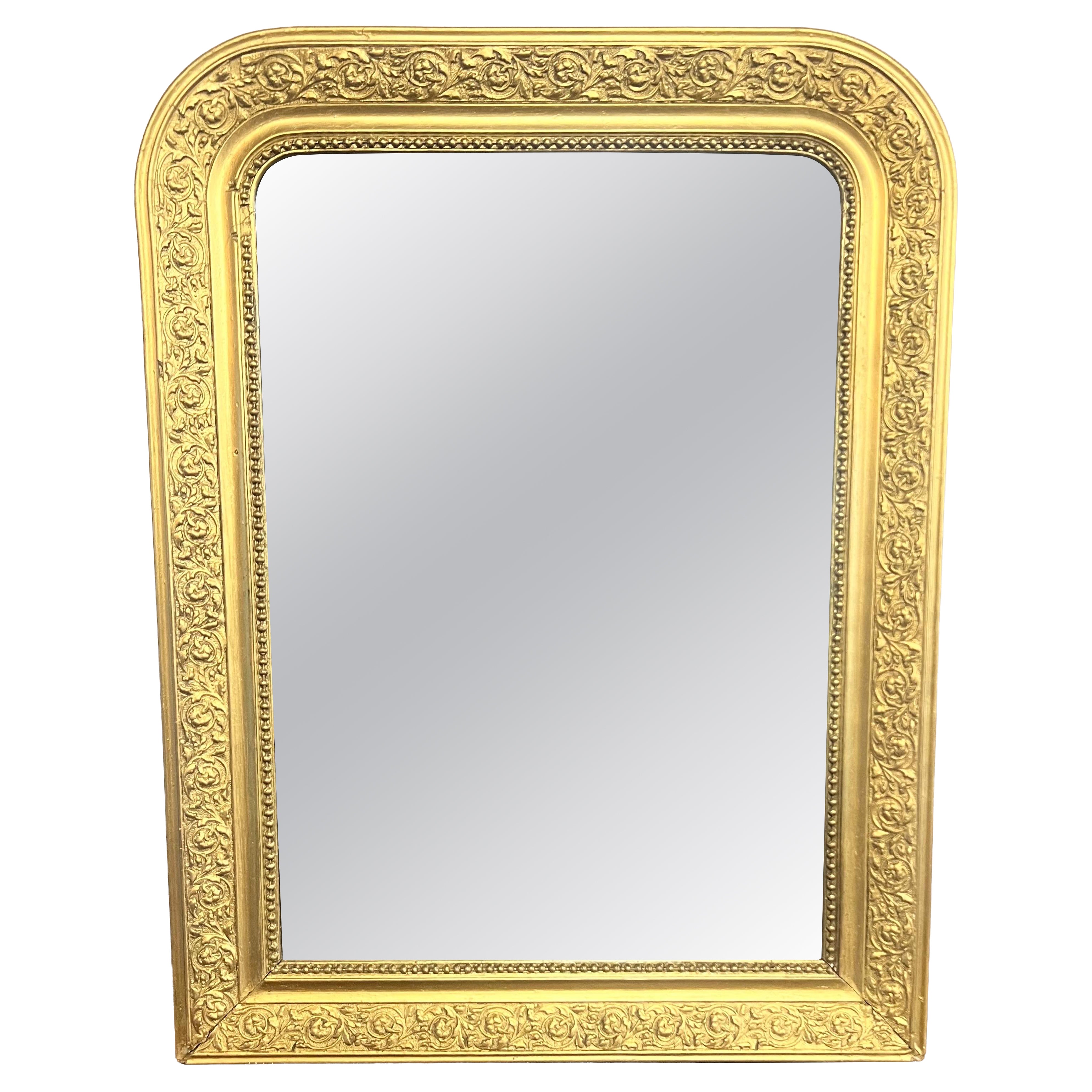 French 19th Century Louis Philippe Gilt Wood Wall Mirror For Sale