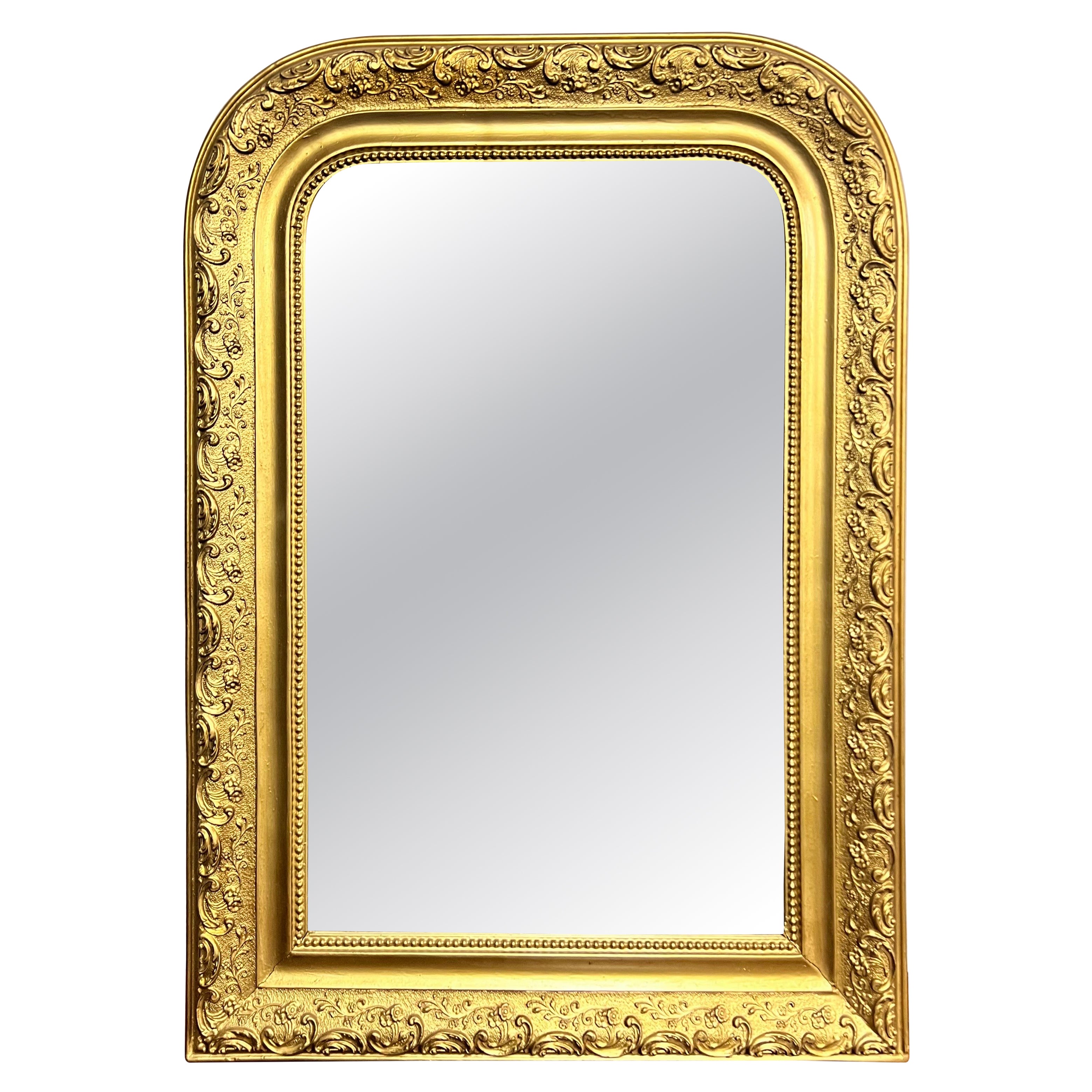 French 19th Century Louis Philippe Gilt Wood Wall Mirror For Sale