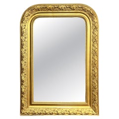 French 19th Century Louis Philippe Gilt Wood Wall Mirror