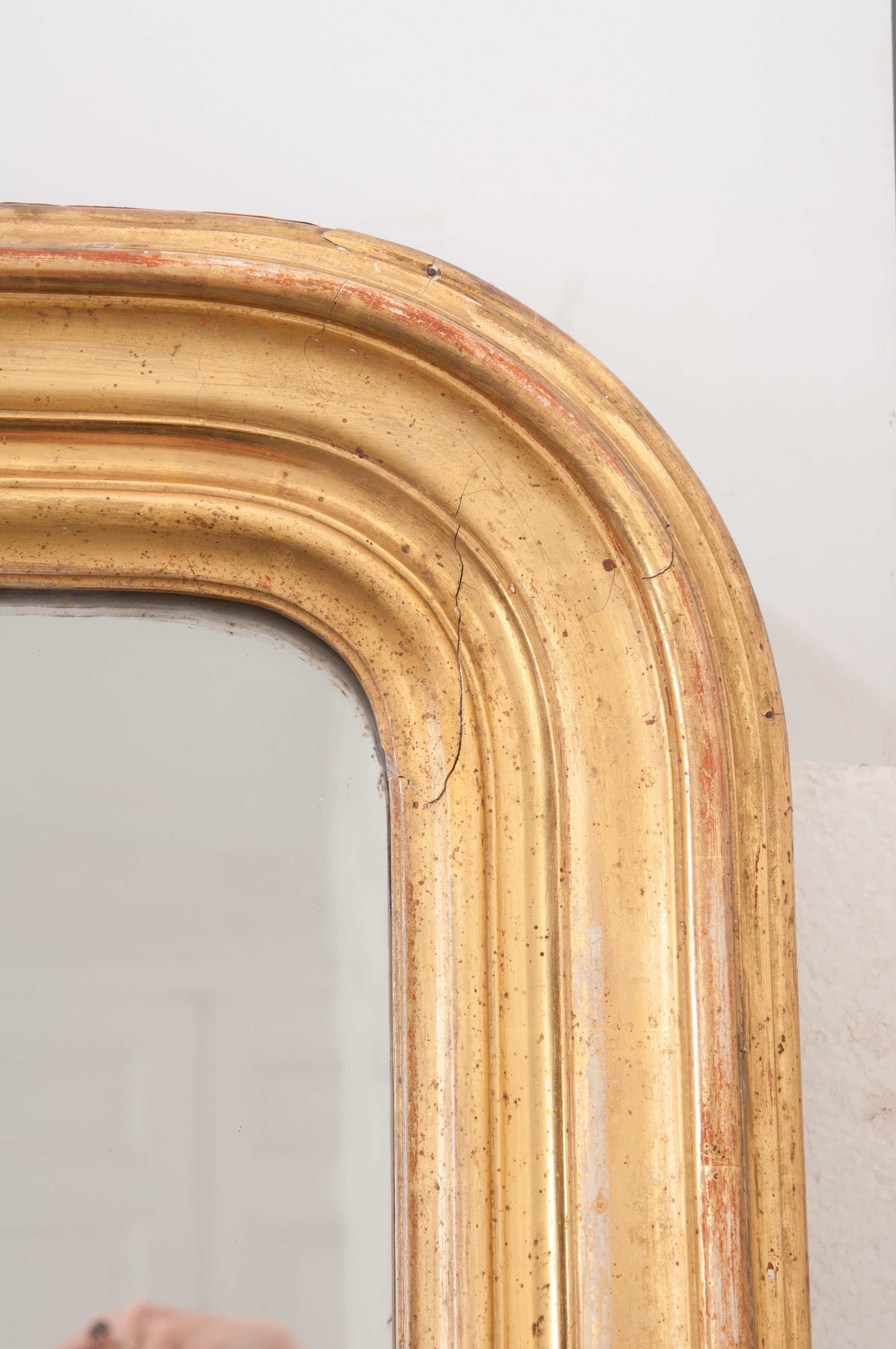 French 19th Century Louis Philippe Giltwood Mirror In Good Condition In Baton Rouge, LA