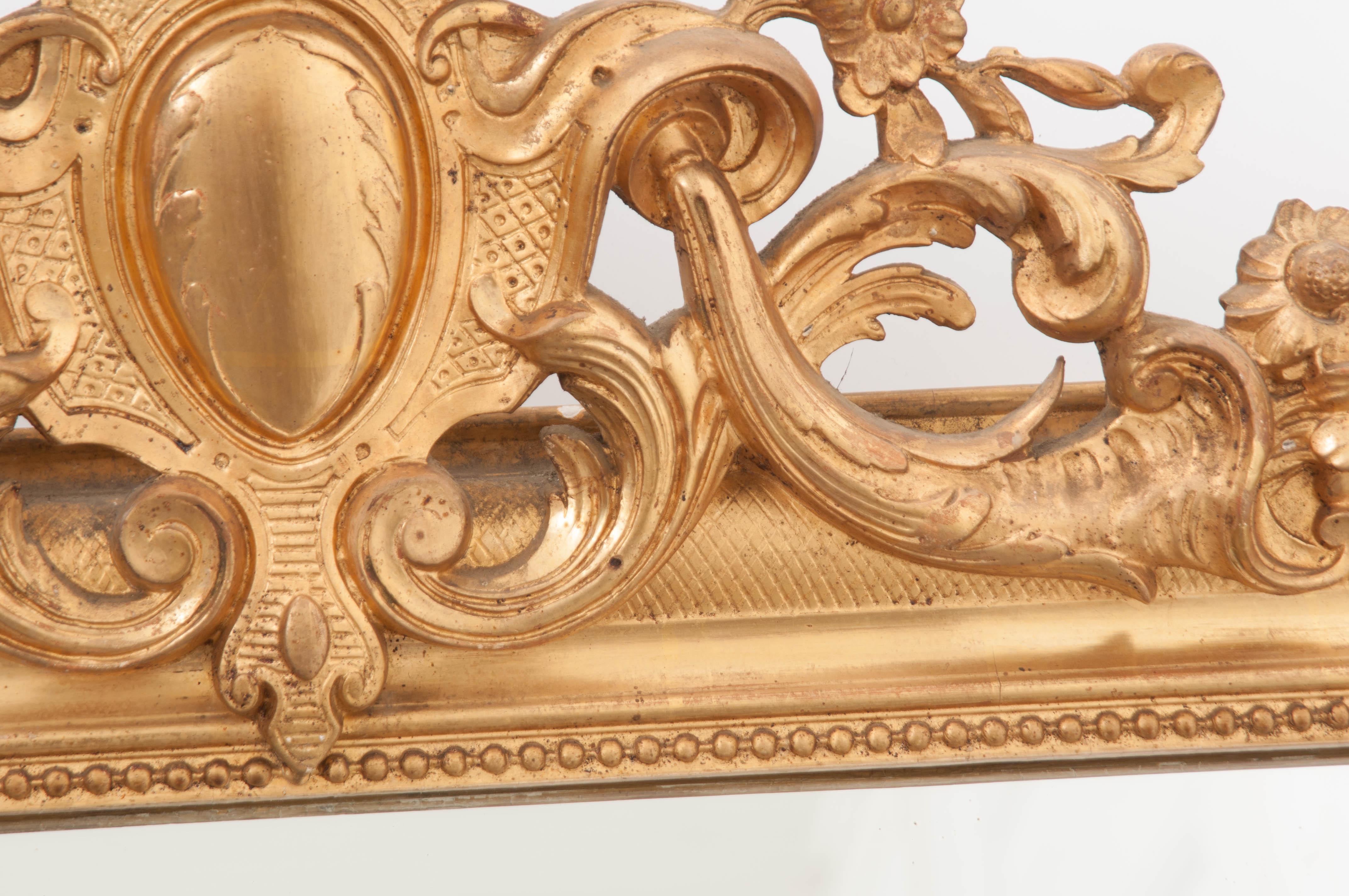 French 19th Century Louis Philippe Giltwood Mirror In Good Condition In Baton Rouge, LA