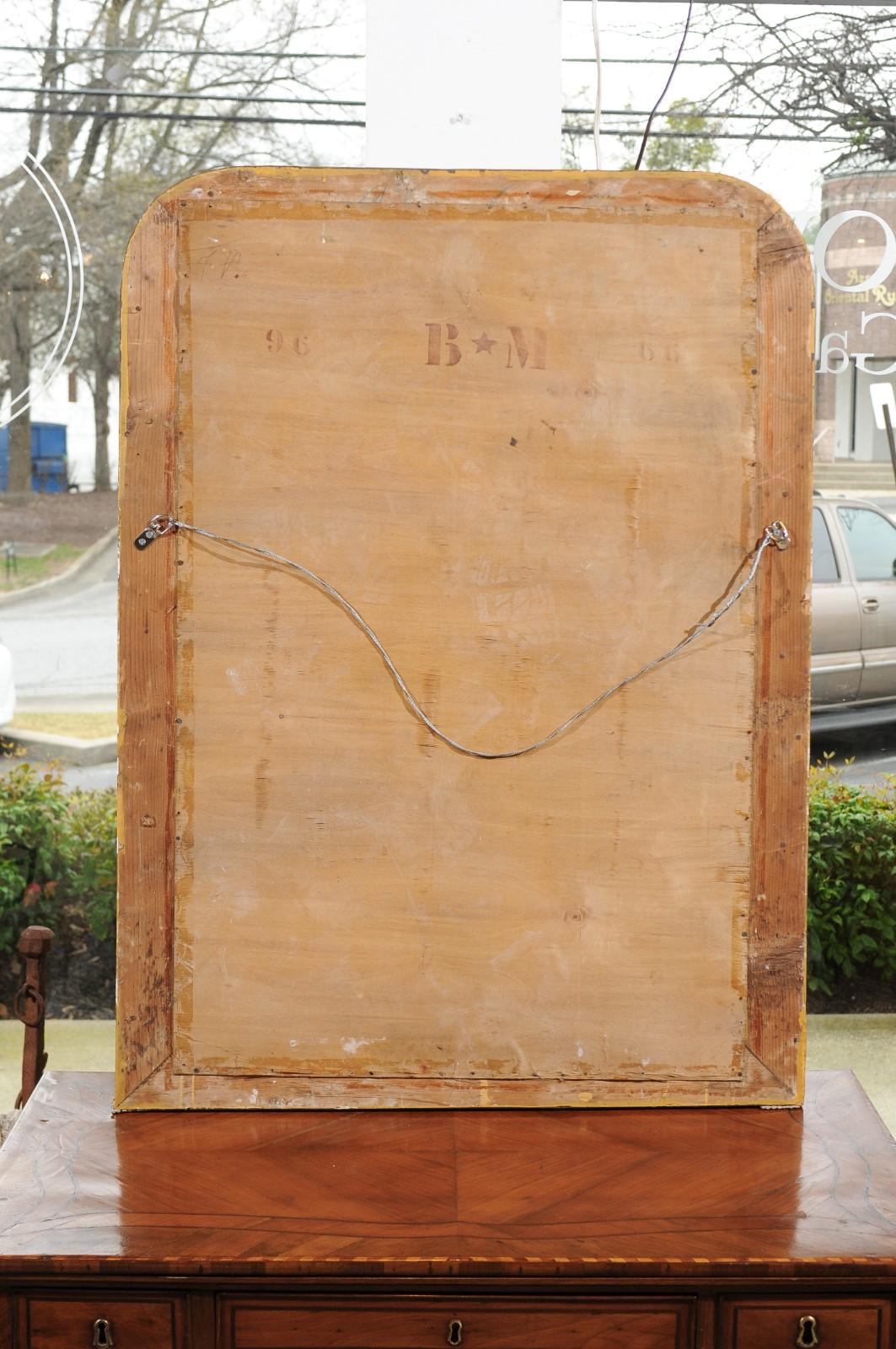 French 19th Century Louis-Philippe Giltwood Mirror with Foliage and Beading In Good Condition In Atlanta, GA