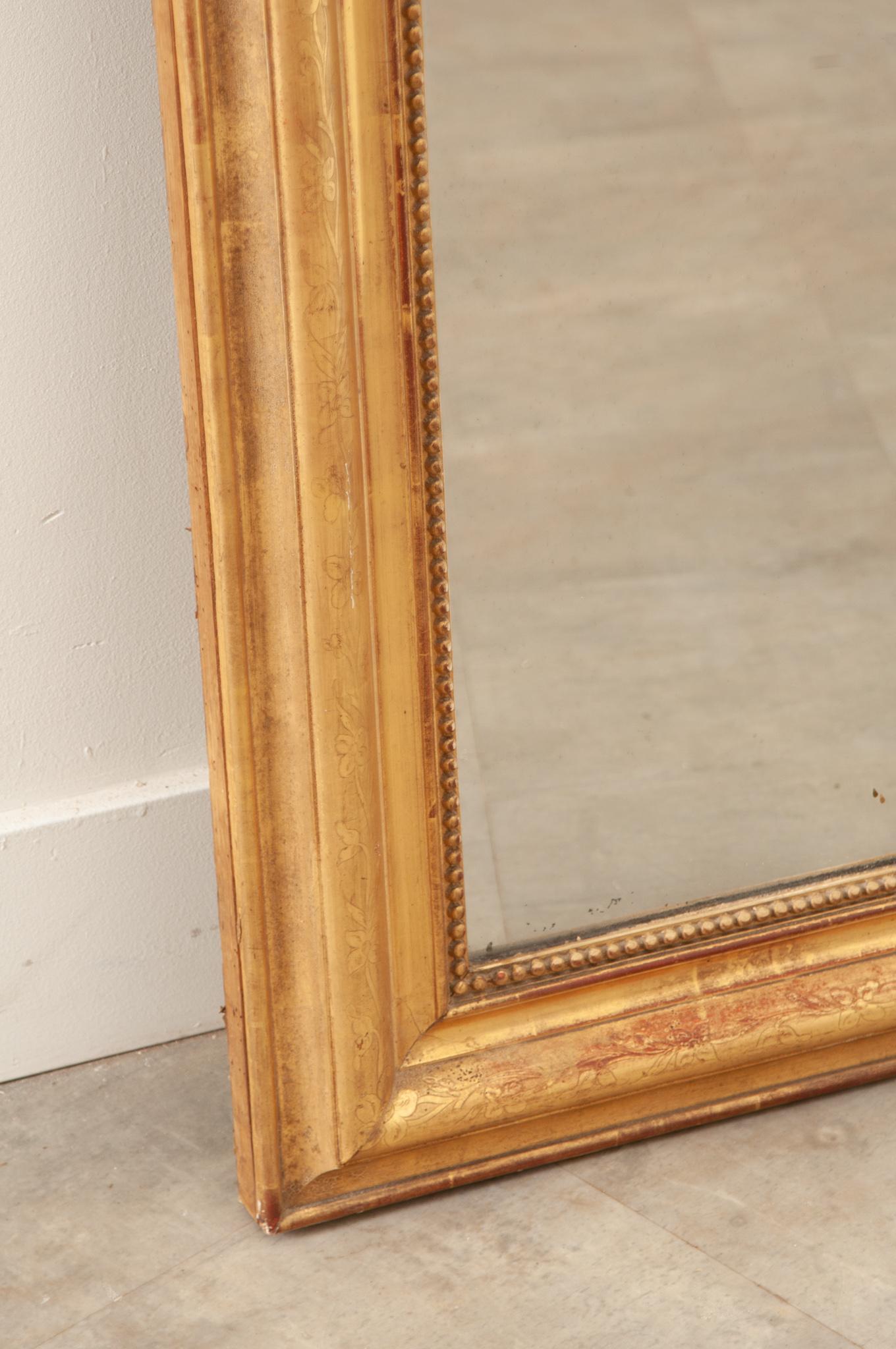French 19th Century Louis Philippe Gold Gilt Mirror 5