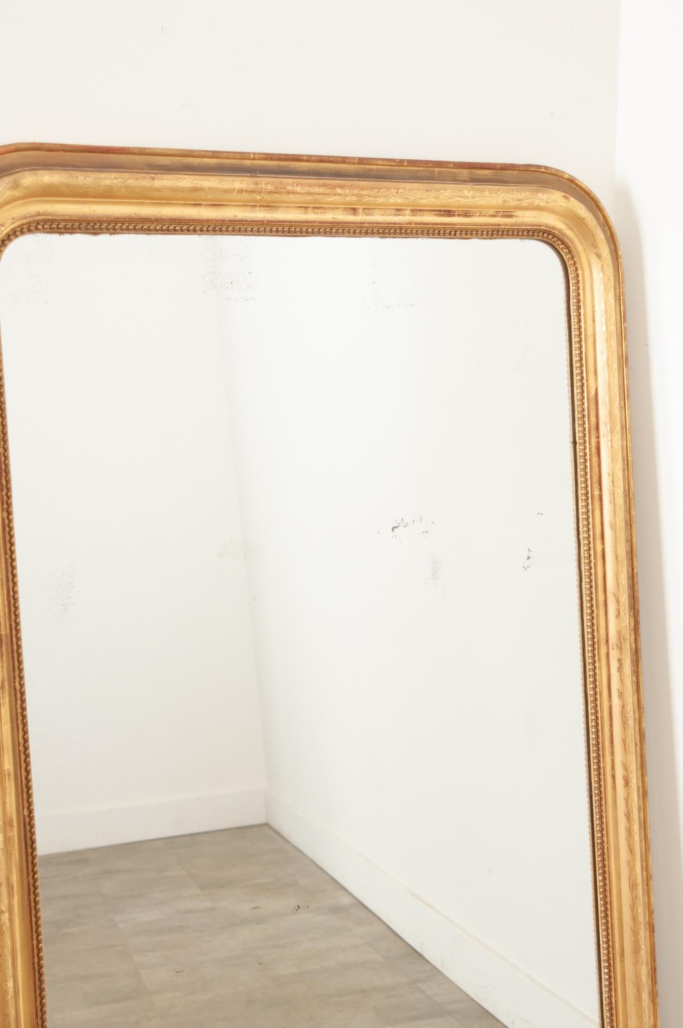 French 19th Century Louis Philippe Gold Gilt Mirror 6