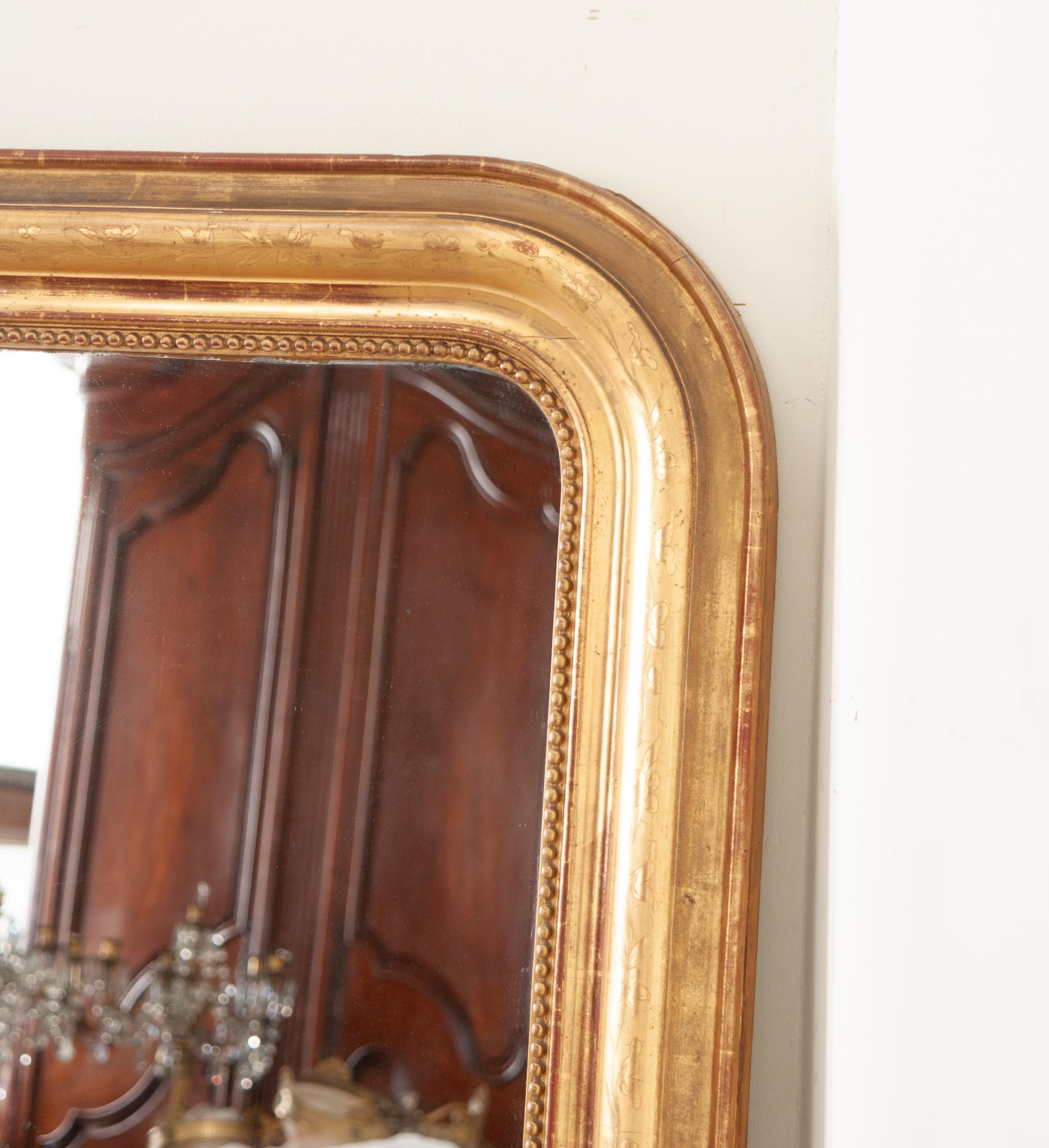 French 19th Century Louis Philippe Gold Gilt Mirror 3