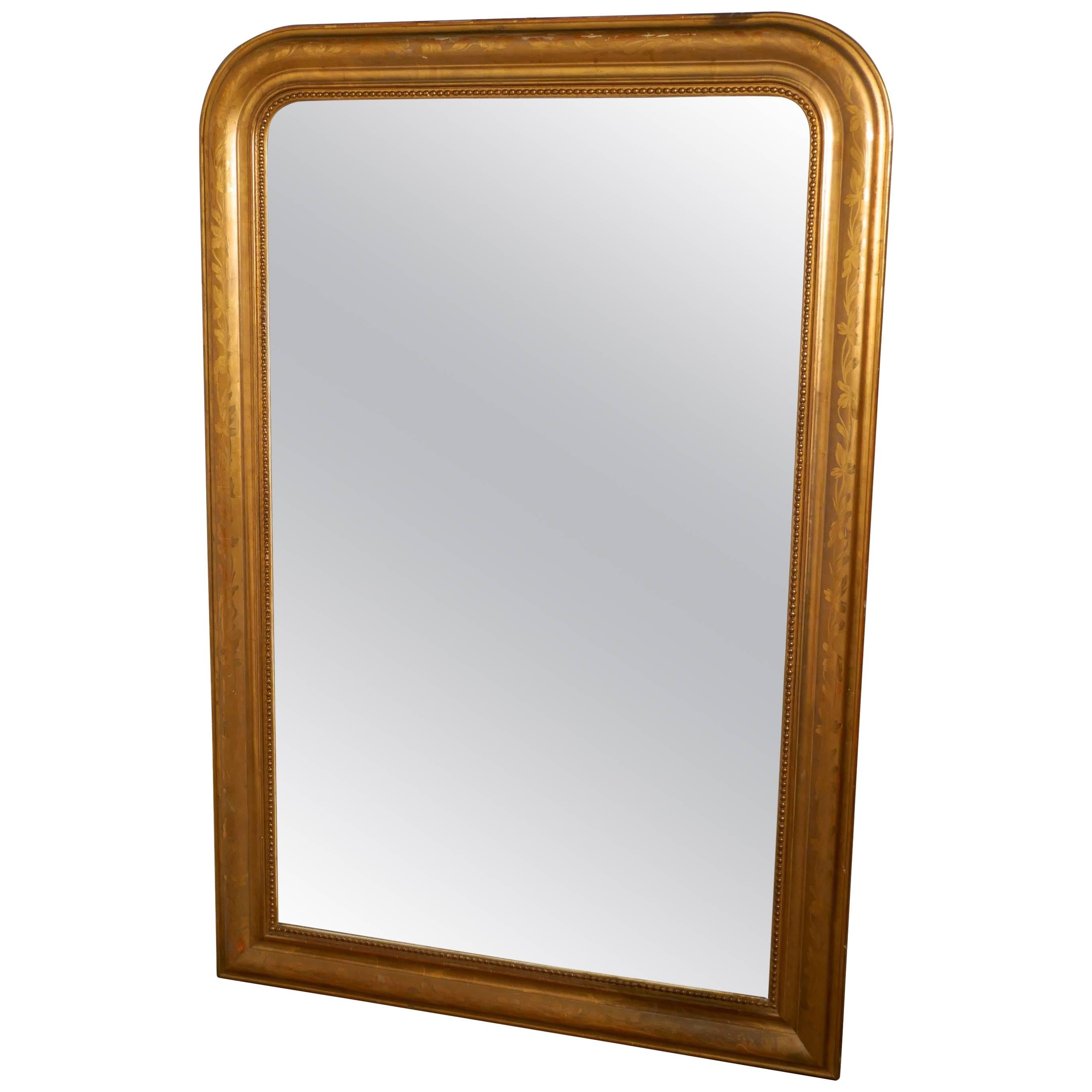 French 19th Century Louis Philippe Gold Mirror