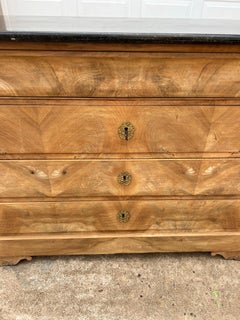 French 19th Century Louis Philippe Marble Top Bleached Commode