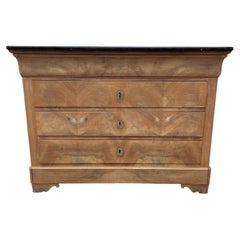 French 19th Century Louis Philippe Marble Top Bleached Commode