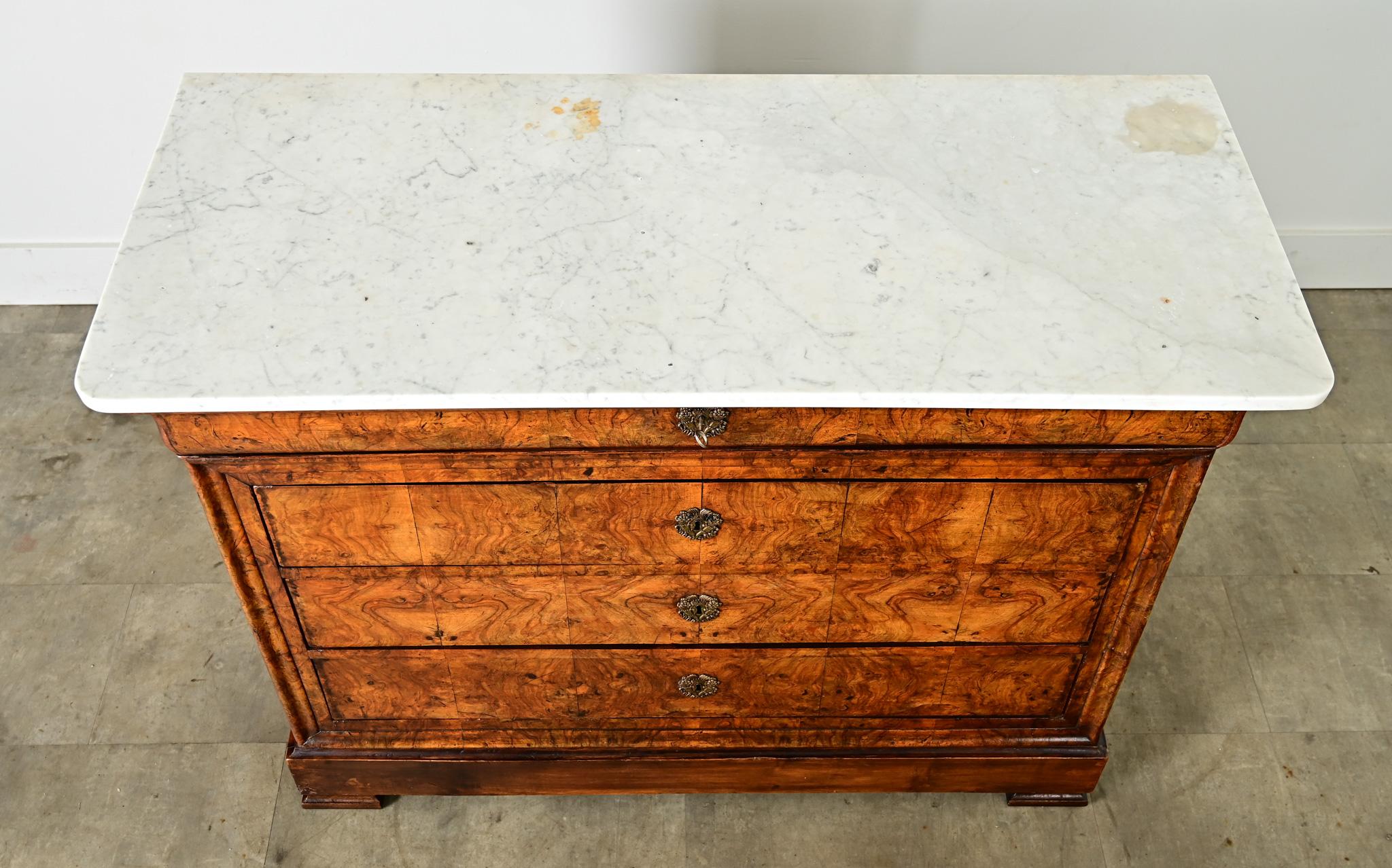 French 19th Century Louis Philippe Marble Top Commode For Sale 8