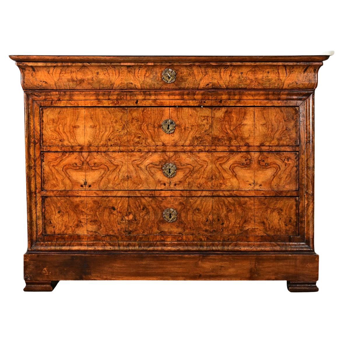 Französische Louis Philippe Marmor-Kommode aus dem 19.