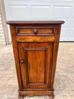 French 19th Century Louis Philippe Marble Top Walnut Nightstand