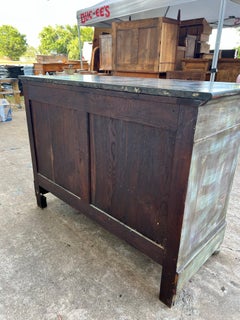 French 19th Century Louis Philippe Painted Marble Top Walnut Commode