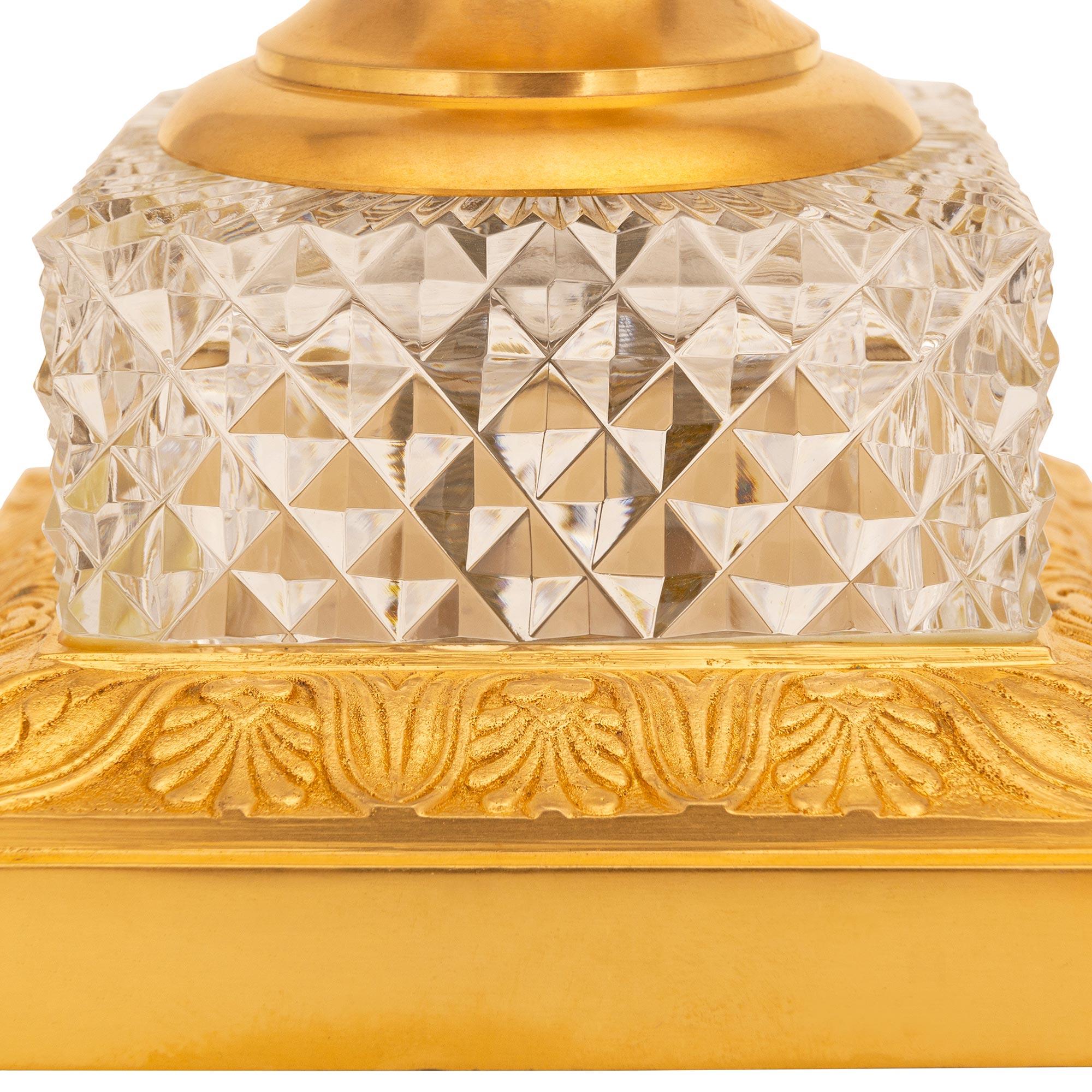 Französisch 19. Jahrhundert Louis Philippe Periode Baccarat Kristall und Ormolu-Brunnen im Angebot 6