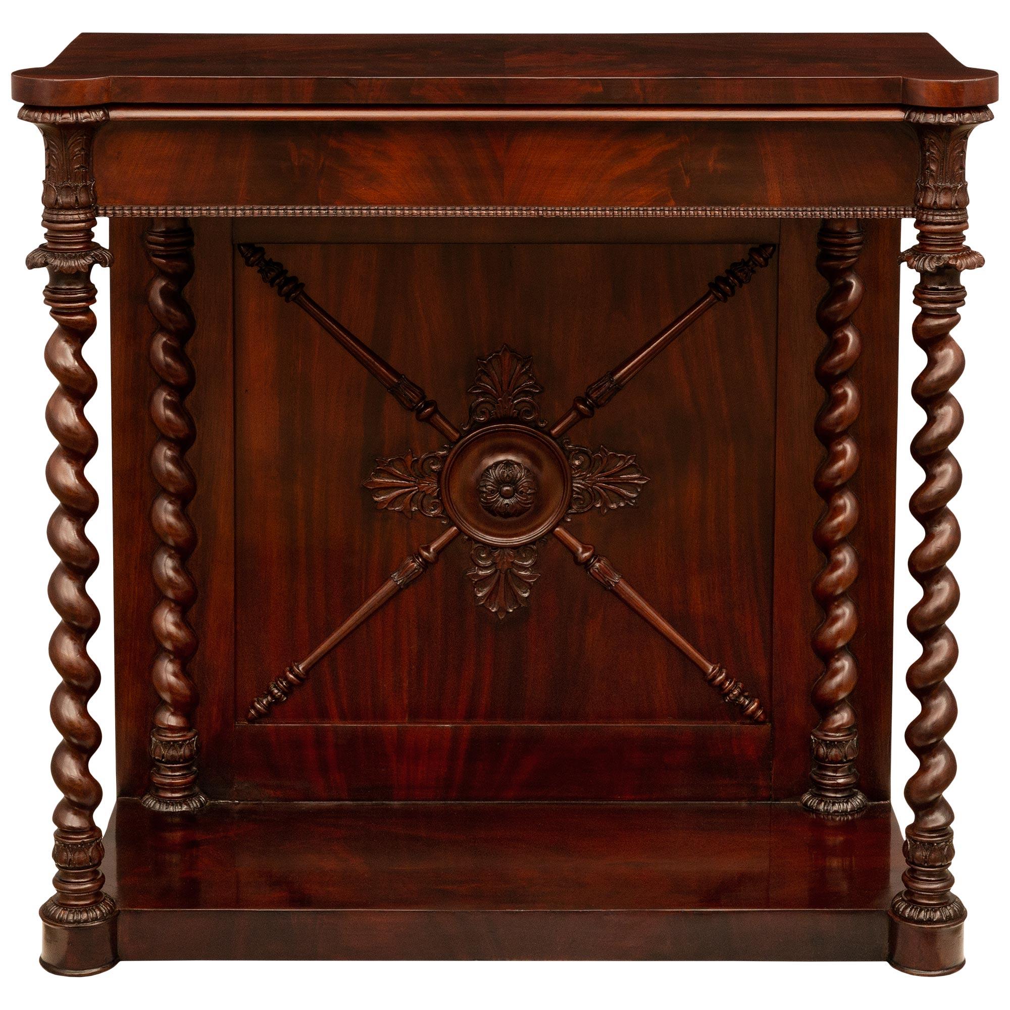 French 19th Century Louis Philippe Period Flamed Mahogany Console For Sale 7
