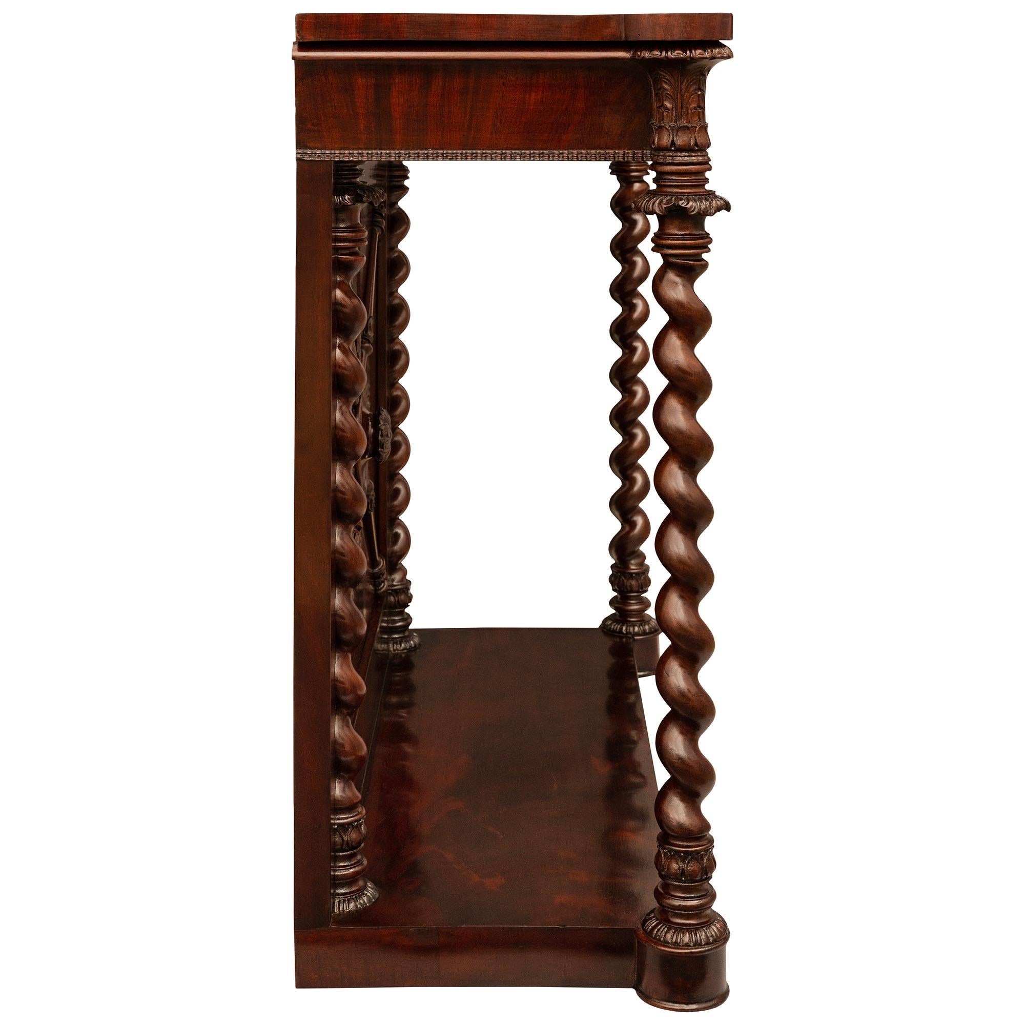 French 19th Century Louis Philippe Period Flamed Mahogany Console For Sale 1