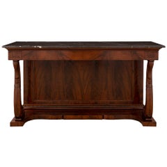 French 19th Century Louis Philippe Period Mahogany and Marble Console